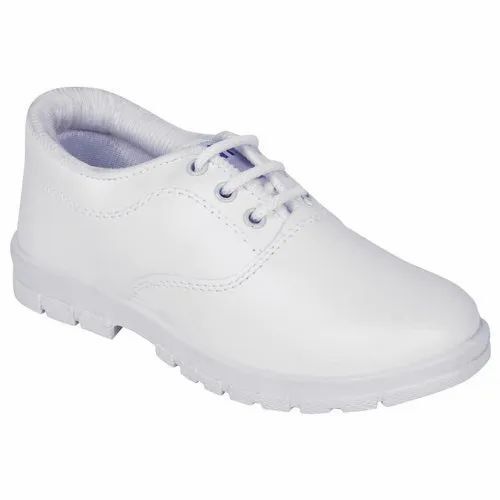 Comfortable And Lightweight White Boys School Shoes