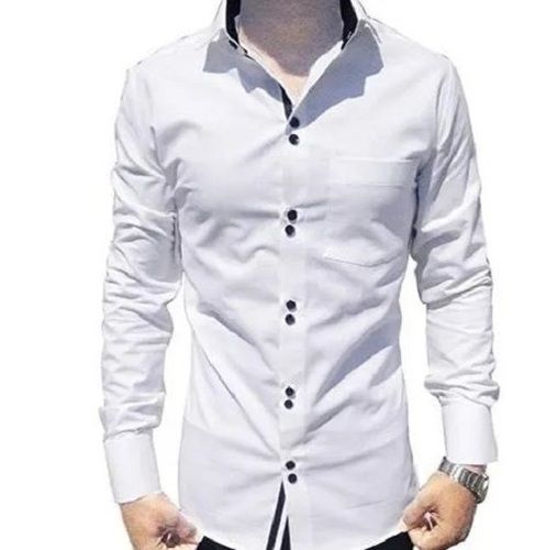 Comfortable To Wear And Shrink Resistance Mens White Cotton Shirt  Age Group: Above 16