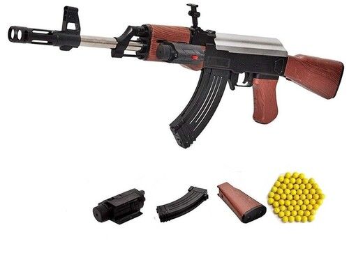 Fiddlys Ak 47 Toy Gun/ Shooting Gun for Kids with Laser Light and 500 Bullets Guns & Darts