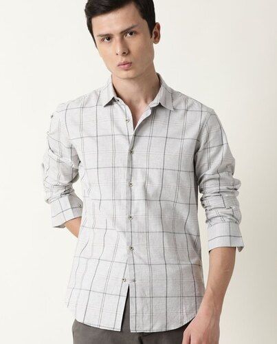 Full Sleeves Mens Check Shirts Size: Medium