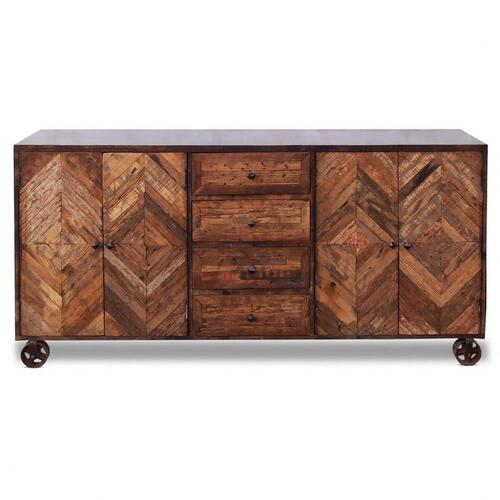 Handmade Mango Wooden Sideboard 4 Drawer And 4 Door - Gold Craft