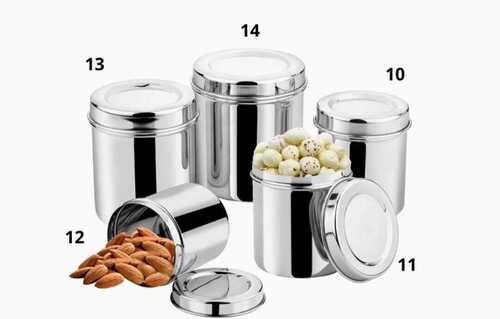 Round Shape Stainless Steel Container - Premium Grade, Optimum Quality Silver Finish | Anti-Corrosive, Durable, High-Quality Design