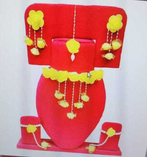 Artificial Designer Haldi Flower Jewellery Set