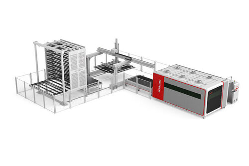 Fiber Laser Cutting Machine - 1515x3030 To 2530x6080 Mm, White | Fully Automated Loading And Unloading, Customizable Storage System, High Efficiency, Environment Friendly, Cnc Control, 2-year Warranty