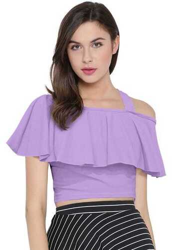 Breathable Skin-Friendly Regular Fit Plain Readymade Ladies Crop Tops