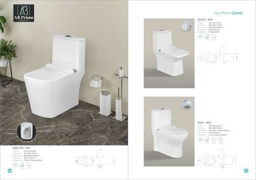 White Floor Mounted One Piece Toilet Seat