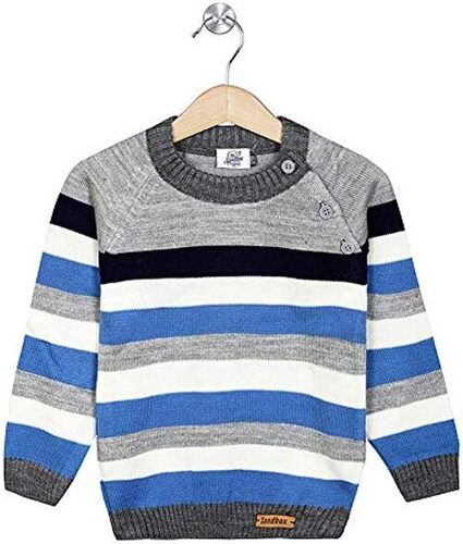 Mens Casual O Neck Striped Wool T Shirt