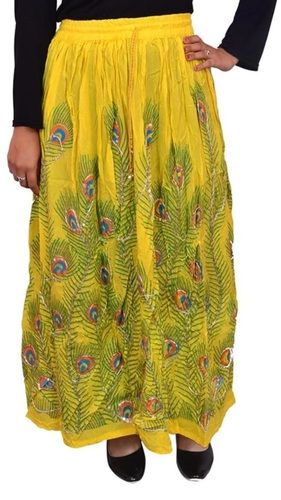 5 To 6 Colours Available Women Jaypuri Printed Long Skirt