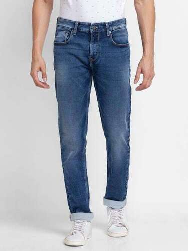 Comfortable And Skin Friendly Casual Wear Mens Blue Cotton Jeans