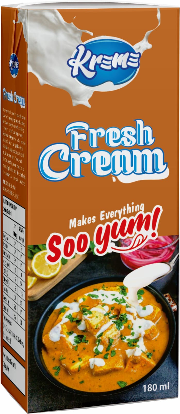 Dairy Cream - Whole Milk, 25% Fat Content | Pure Dairy Cream with Rich Texture for Cooking and Baking, Fresh and Flavorful Indulgence