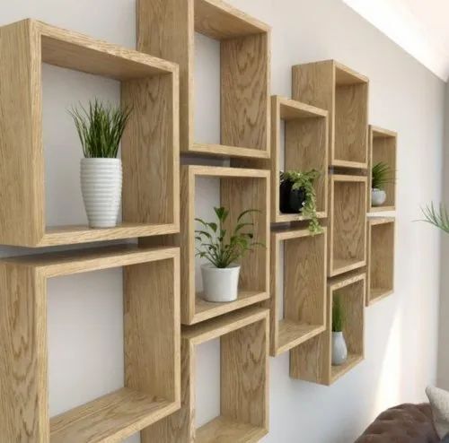 Handicraft Wooden Wall Rack Shelves