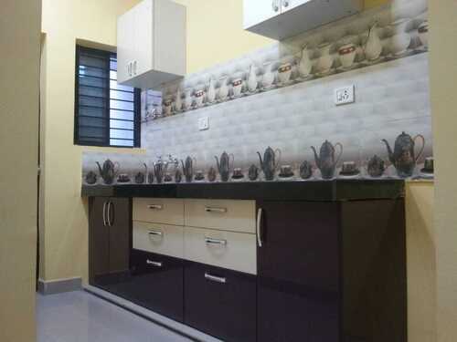 Matte Finish Wooden Straight Modular Kitchen