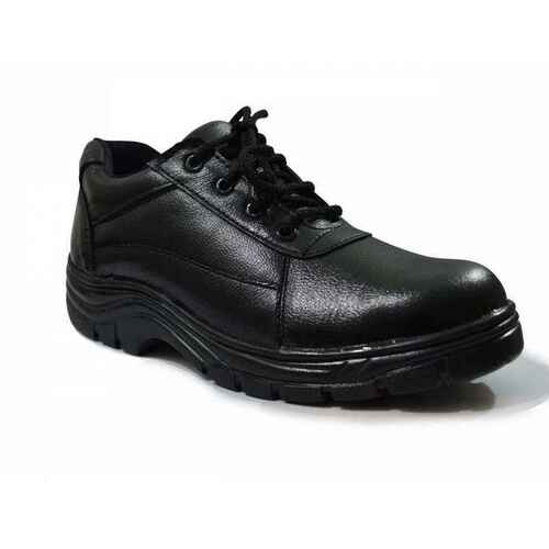 Men Black Leather Safety Shoes