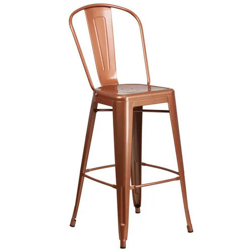 Non Foldable Brown Iron Chair Without Armrest