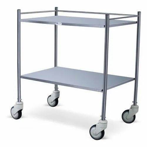 Safexi Silver Medical Equipment Trolley