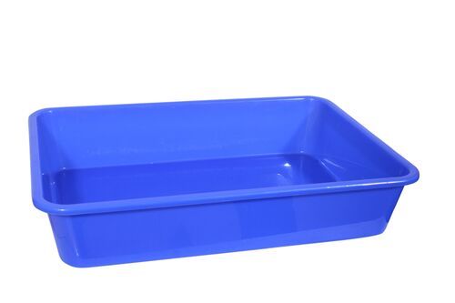 Rectangular Lightweight Leak And Crack Resistant Solid Plastic Storage Trays 