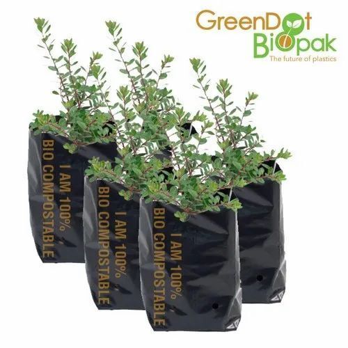 Eco Friendly Durable Black Biopolymers Compostable Nursery Bags