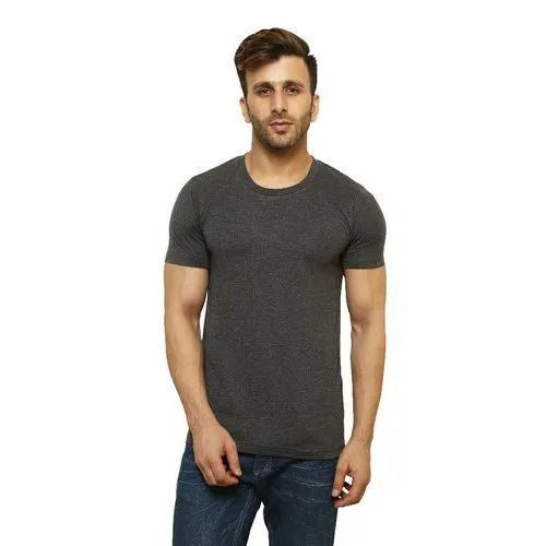 Casual Wear Plain Round Neck Half Sleeves Mens T-Shirts