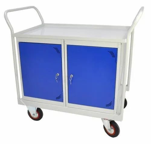 Color Coated Mild Steel Industrial Tool Trolley With Four Wheels