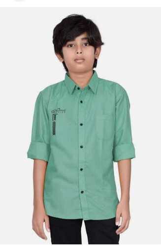 Washable Full Sleeves Plain Casual Wear Boys Shirts