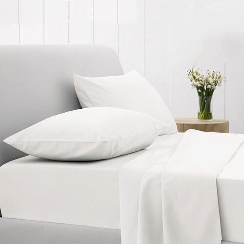 White Cotton Export Quality Bed Sheets With Pillow Cover