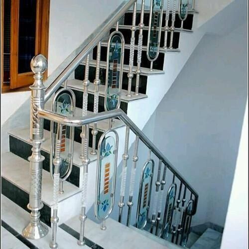 Mild Steel Railings - Attractive Silver Finish, Rust Resistance, Enhances Stair Beauty