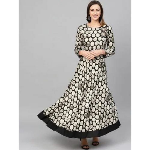 Zardozi Work Designer Floor Length Viscose Kurti