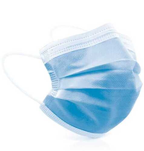 Blue Single Use Non Woven 3 Ply Face Mask