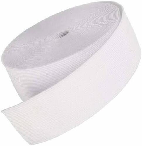 Polyester White Crochet Knitted Elastic Tape - Durable Plain Design | Ideal for Garment Use