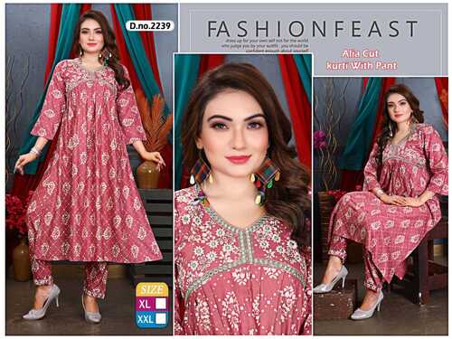 Aliya cut kurti with pant 