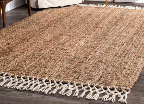 Jute Carpet - Rectangular Assorted Design, Washable with Anti-Skid Feature, Ideal for Home and Hotel Use