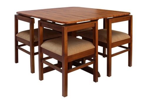 Handmade Mango Wood Dinning Table Set (Gold Craft)