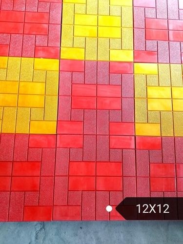 Parking Tiles - Cement, 25mm Thickness , Red and Yellow Colors, Non-Slip Surface, Multi Color Options 