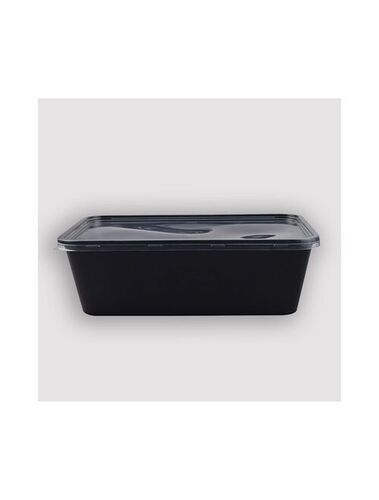 Food Packaging Container - Plastic, 750 Ml Capacity, Rectangular Shape, Black Color | Versatile Food Storage Solution