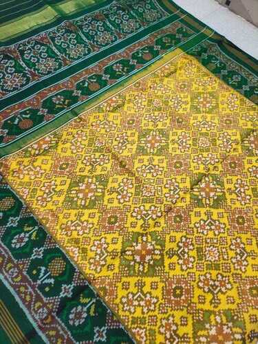 Patola Sarees - Multi Color Printed Design, 45 Inches Width with Blouse Piece and Daily Wear Suitability