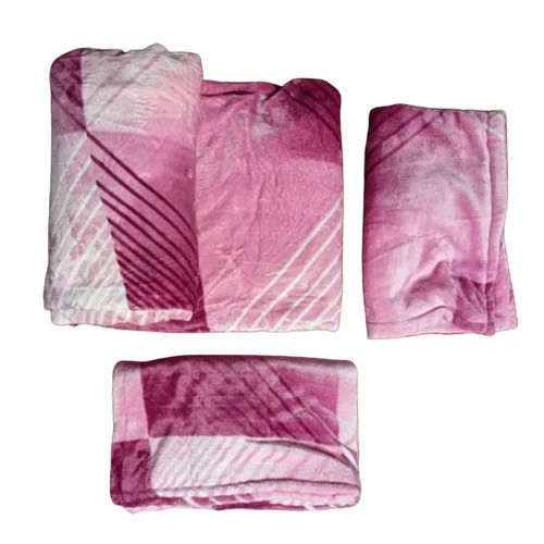 Pink Single Bed Flannel Bedsheet