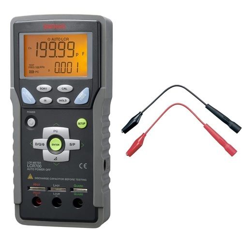 LCR Meter - 5-Terminal Measurement with Automatic L/C/R Selection | Grey, Battery Powered, Compact Dimensions 45x87x184 mm, DC Resistance Function 200.00Ω to 200.0MΩ, 5 Measuring Frequencies, Sub-Parameter Analysis