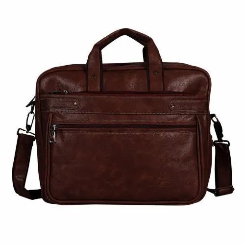 Office Wear Mens Dark Brown Leather Bag