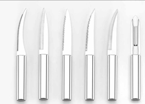 Silver Stainless Steel Knife Sets For Kitchen