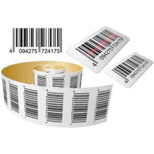White Printed Barcode Label