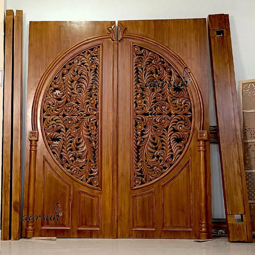 Wood Polished Designer Teak Wooden Door