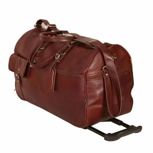 Leather Luggage Trolley Bags