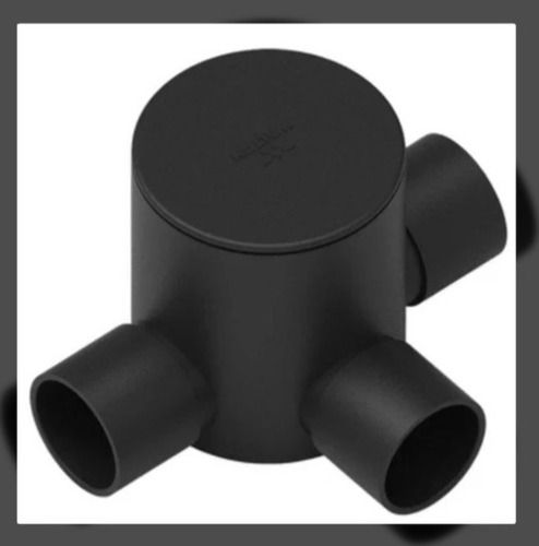 Deep Junction Box - PVC 50mm Length, 25mm Pipe Size, Round Shape, Black Color, 3 Way | Ideal for Electrical Fittings