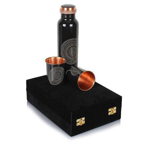 Black Copper Water Bottle Set