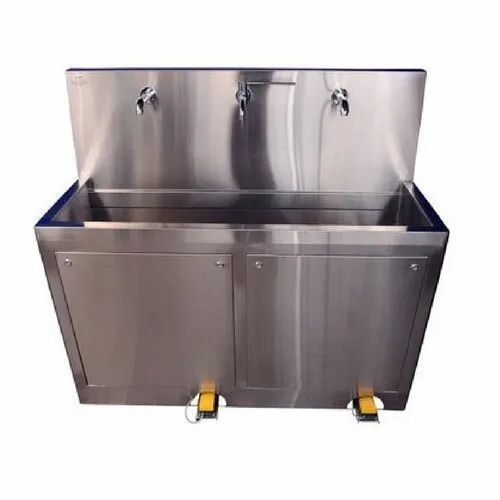 Wall-Mounted Triple Bay Scrub Sink - SurgiKleen Quality Stainless