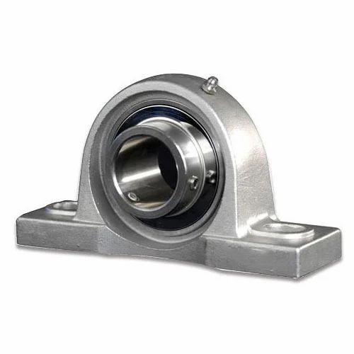 Pillow Block Ball Bearing - Metal, Corrosion Resistant, Silver | Rust Free, Industrial Usage, Durable Performance