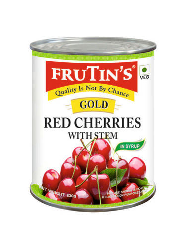 Red Cherries With Stem Gold