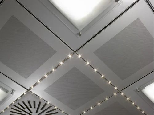 Aluminium False Ceiling - Square, Rigid, High Strength, Coated Surface in White | Lightweight, Easy to Install and Clean, Water & Weather Resistant