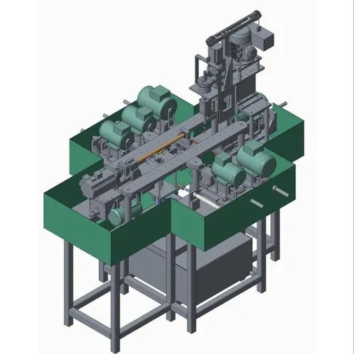 Green Industrial Single Head Threading And Tapping Machine