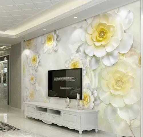 Waterproof 3d Wallpaper In Blue And White Color For Wall Covering Size: As  Per Customer at Best Price in Indore